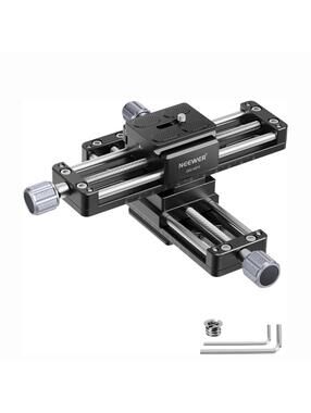 NEEWER Macro Rail Slider 4 Axis 360° Rotating Aluminum Alloy Focusing Rail GMMP3